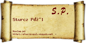 Sturcz Pál névjegykártya